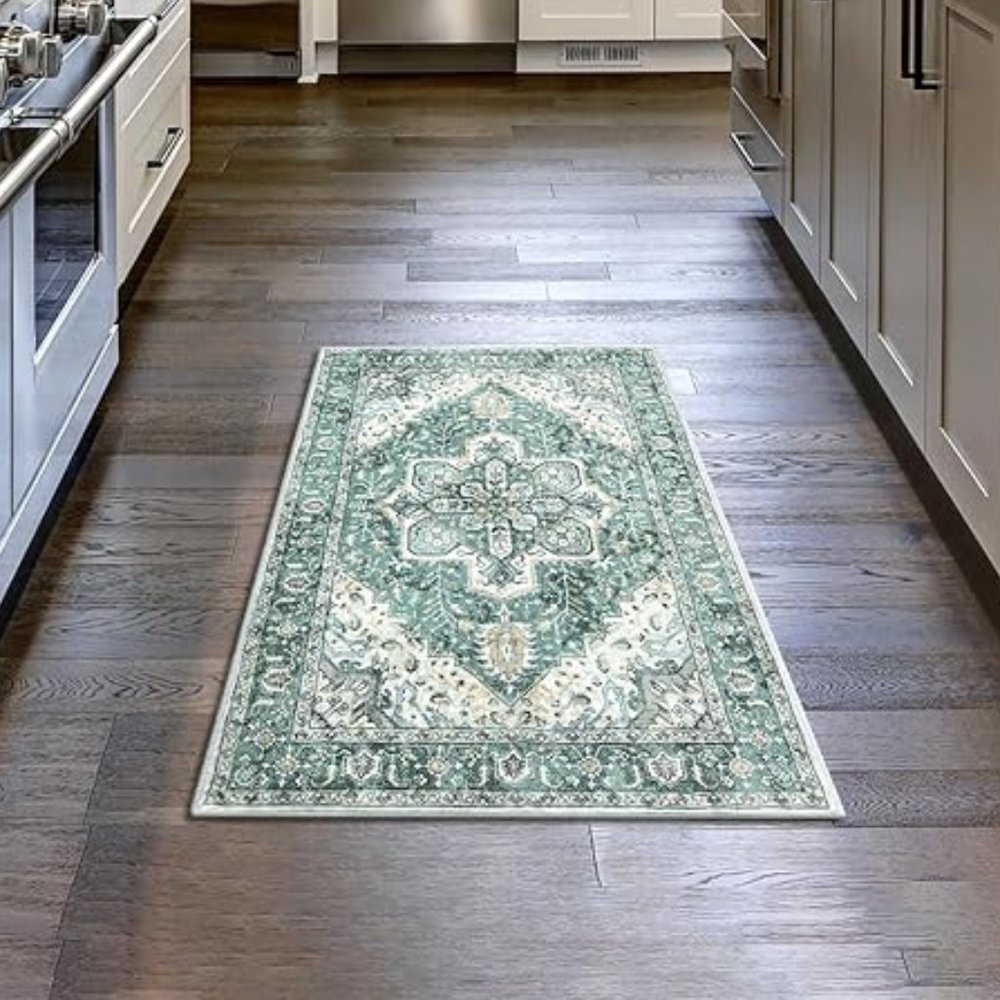 Persian Vintage Floor Mat, Boho Tribal Area Rug Stain Resistant SIZE 2x3